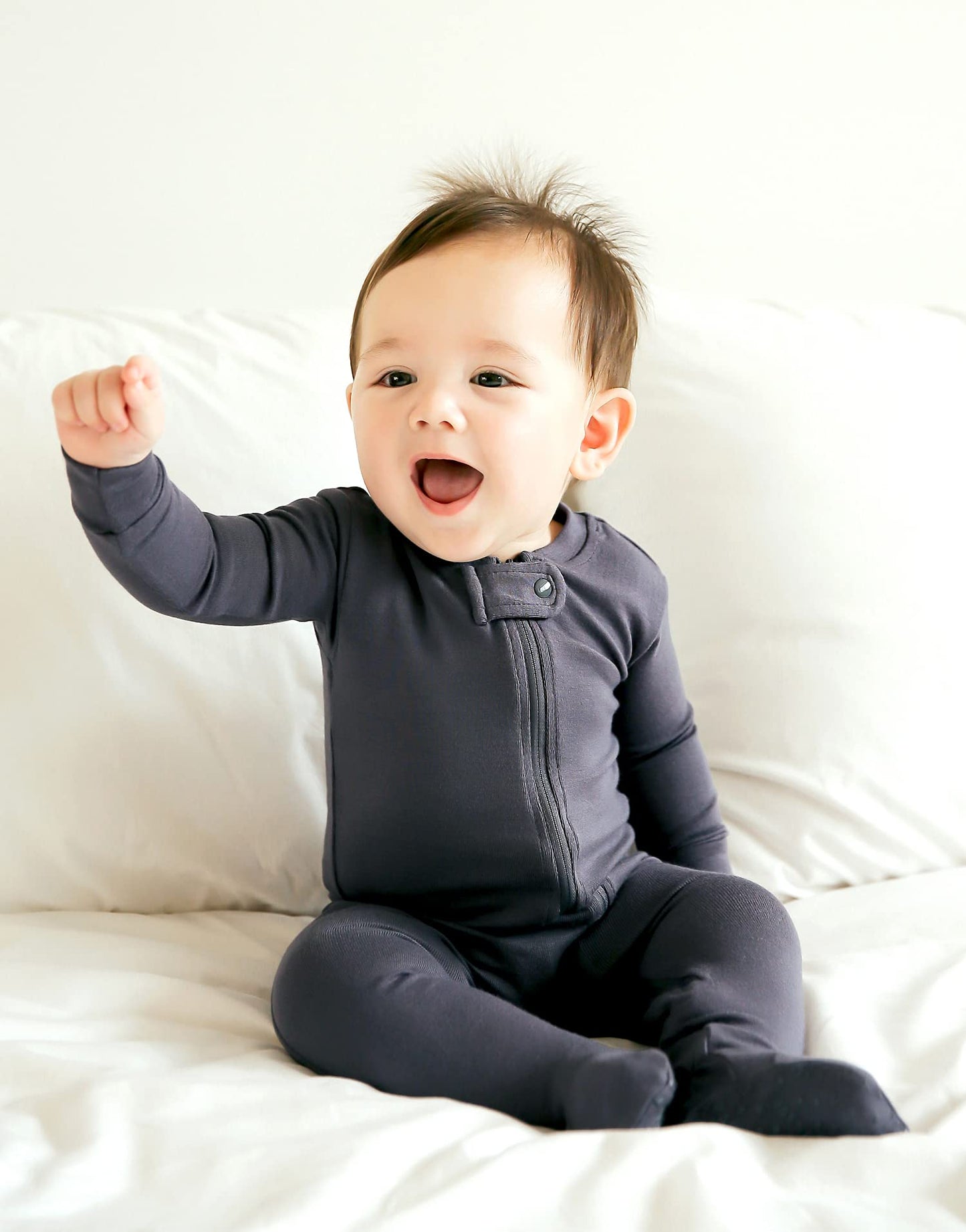 Vaenait Baby Toddler Boys Girls Solid Footie Pajama Cozy Modal Chacoal 3-6M
