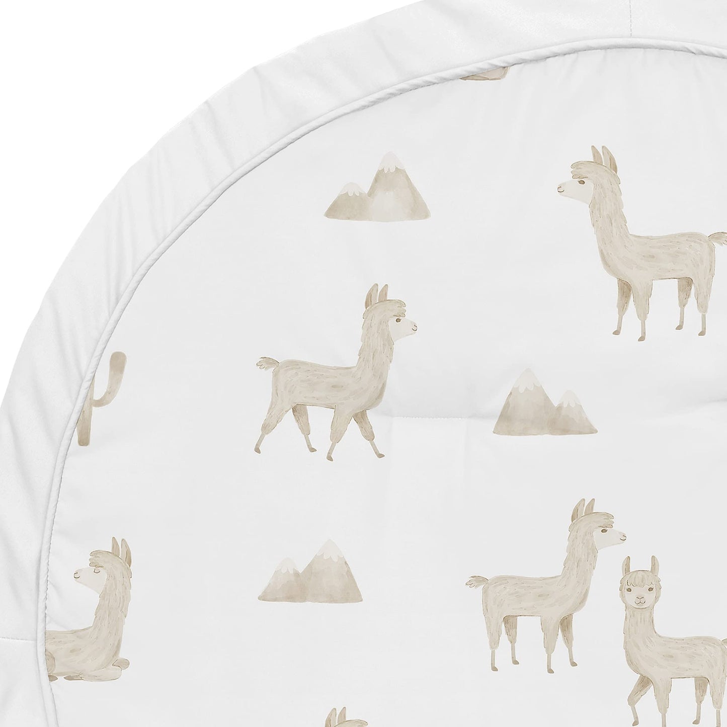 Sweet Jojo Designs Boho Llama Boy Or Girl Baby Playmat Tummy Time Infant Play Mat - Gender Neutral Beige Taupe Tan And White Boh