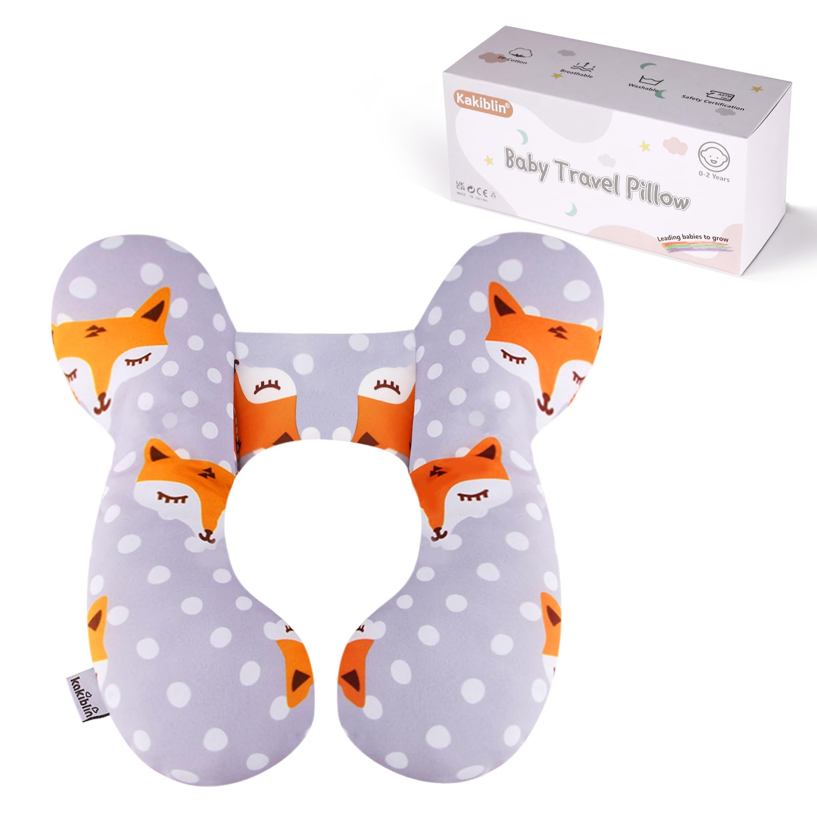 Kakiblin Baby Travel Pillow,Baby Neck Pillows For Car Seat,Upgraded Baby Head Pillow,Toddler Head And Neck Baby Support Pillow F