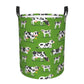 Pevtufa Cows With Calfs Green Foldable Laundry Basket Organizer,Fabric Clothes Toy Storage Basket Nursery Hamper Storage Bin For