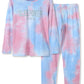 Tebbis Trendy Tie Dye Sleepover Pajamas for Girls 100% Cotton Soft Avocado/Caticorn Cat Donut PJ Set Size 618, Sleepover Squad