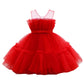 Flower Baby Girl Lace Dress Toddler Tulle Sleeveless Bow Princess Party Wedding Pageant Bridesmaid (Red042.6-12 Months)