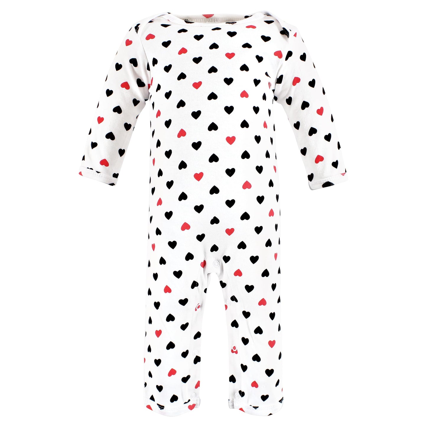 Hudson Baby Unisex Baby Cotton Coveralls, Girl-Daddy Red Black, 0-3 Months