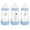 Mam Easy Start Anti-Colic Bottle 9 Oz (3-Count), Baby Essentials, Medium Flow Bottles With Silicone Nipple, Baby Bottles For Bab