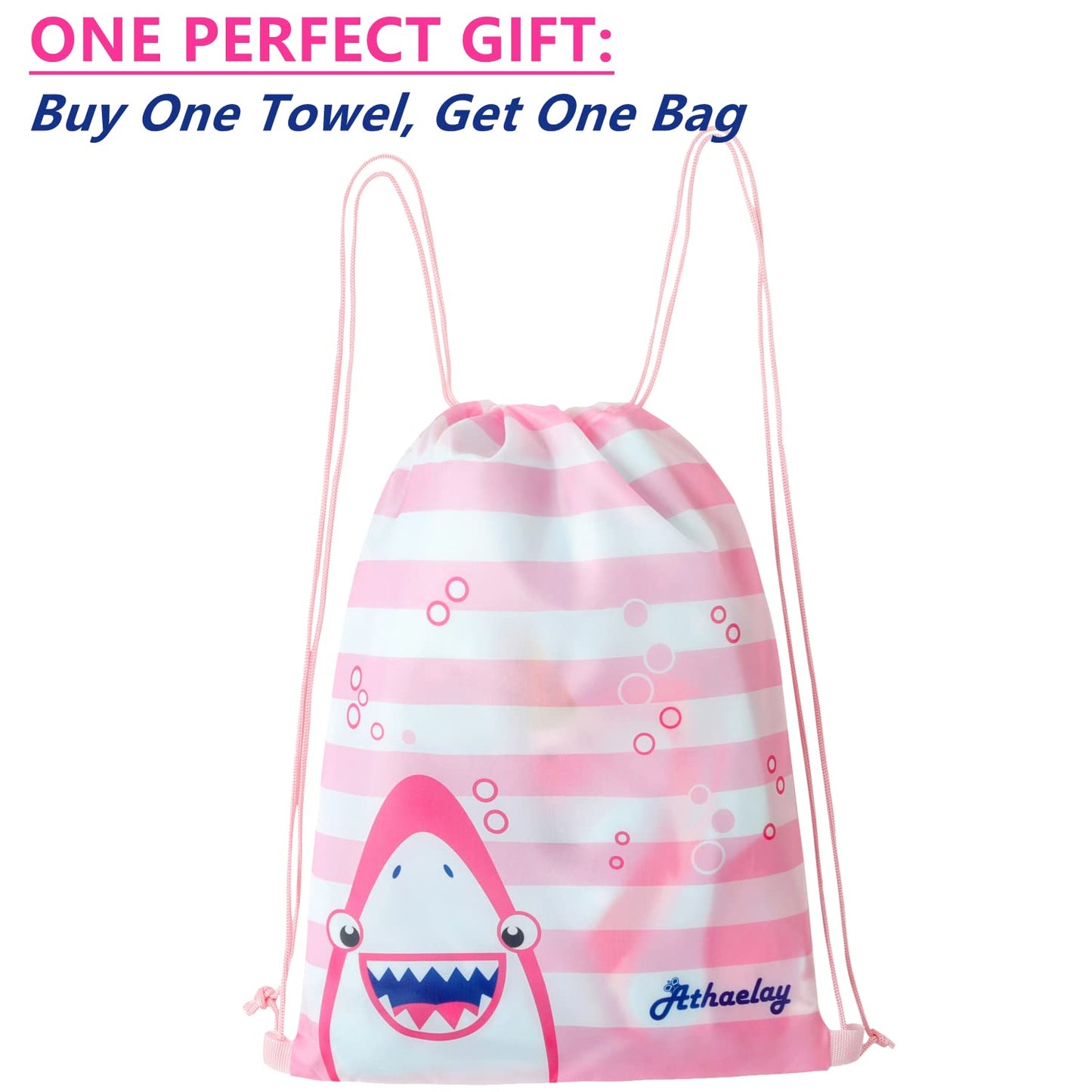 Athaelay Pink Mermaid Hooded Beach Towel Poncho For Kid Girls Toddlers Bath Pool Swim Poncho Cover-Ups Swimwear Soft Lightweight