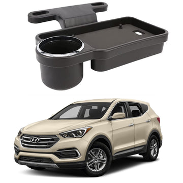 Oshotto (FT04) Foldable Car Auto Headrest Rear Back Seat Table Drink Food Cup Tray Holder Compatible with Hyundai Santa Fe  Bl