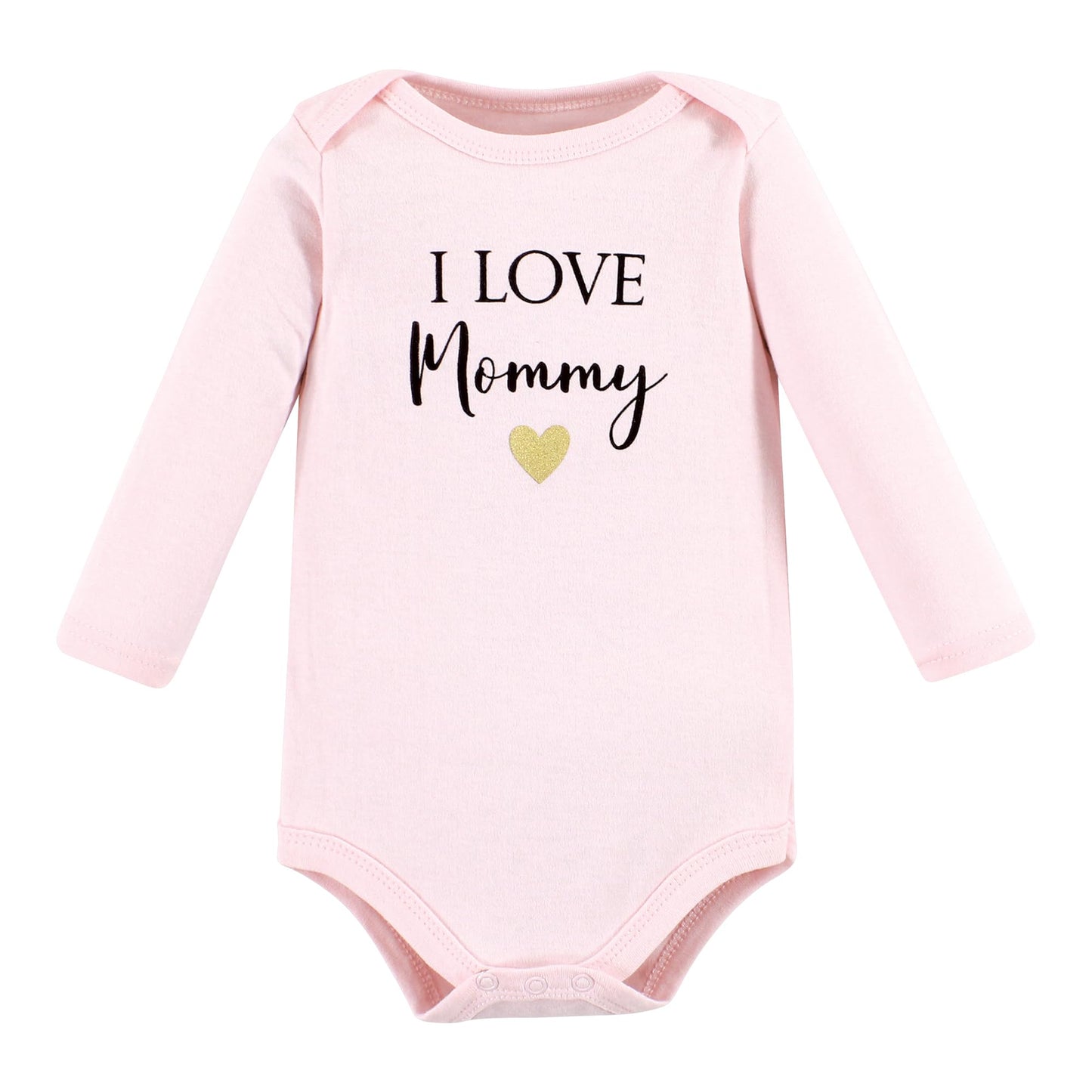 Hudson Baby Unisex Baby Cotton Long-Sleeve Bodysuits, Girl Mommy, 3-6 Months