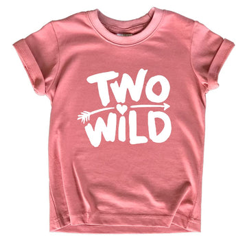 Two Wild 2Nd Birthday Outfit Girl Shirt For 2 Year Old Toddler Second Cute Tshirt (3 Years, Mauve)