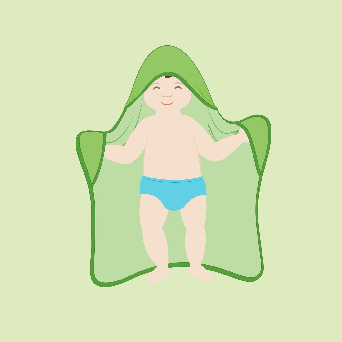 Green Sprouts, Towel Hooded Cotton Aqua
