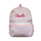 Custom Embroidered Toddler Seersucker Backpack | Personalized with Name | Back to School Gift for Kids (Pink)