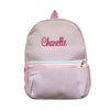 Custom Embroidered Toddler Seersucker Backpack | Personalized with Name | Back to School Gift for Kids (Pink)