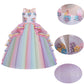 Myrisam Unicorn Costume Princess Birthday Pageant Party Dance Performance Carnival Long Maxi Tulle Fancy Dress Up Outfits Multic