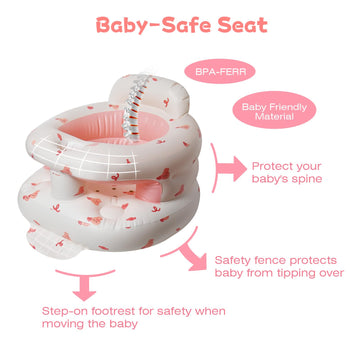 Tdtok Upgraded Inflatable Baby Seat For 3 Months And Up, Outdoor Baby Seat With Built-In Air Bump Blow Up Learning Sit With Back