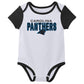 Outerstuff Nfl Newborn Baby And Infant Short Sleeve Bodysuit Variety 3-Pack - Carolina Panthers, 0-3M
