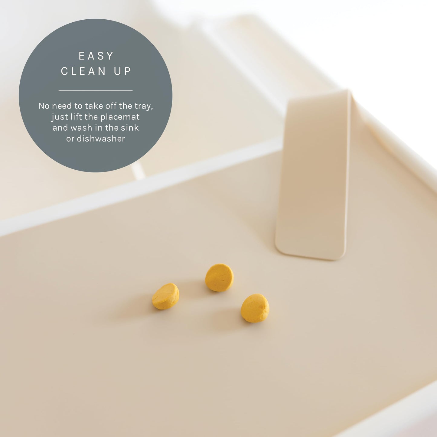 Yeah Baby Goods Placemats Compatible W/Antilop High Chair (Toasted Marshmallow) - Slip-Resistant & Food-Grade Silicone High Chai