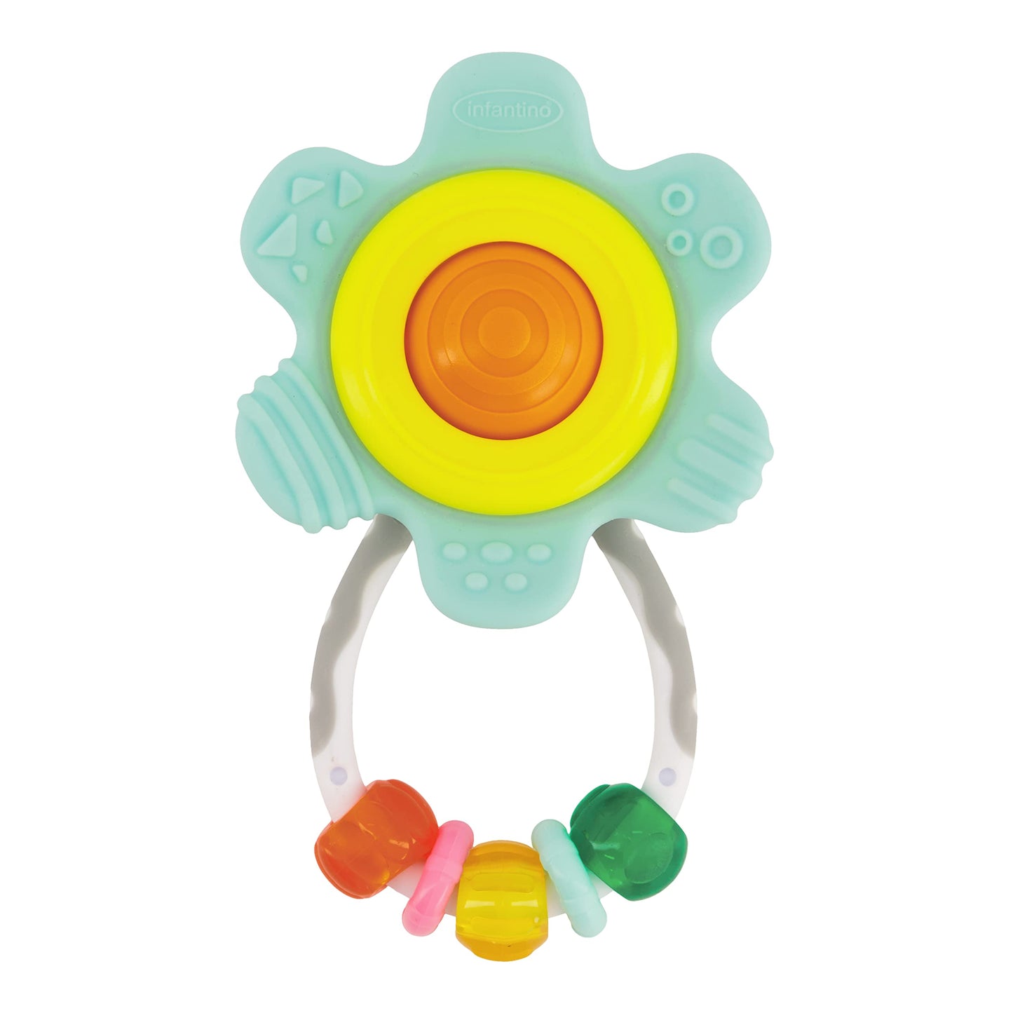 Infantino Babys 1st Rattle Bundle Gift Set, Wrist Rattles, Foot Rattles, Spin & Teethe Gummy Rattle, Multicolor Fruit-Themed, 3
