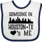 Inktastic Houston Texas Someone Loves Me Skyline Baby Bib White And Navy 35Ecc