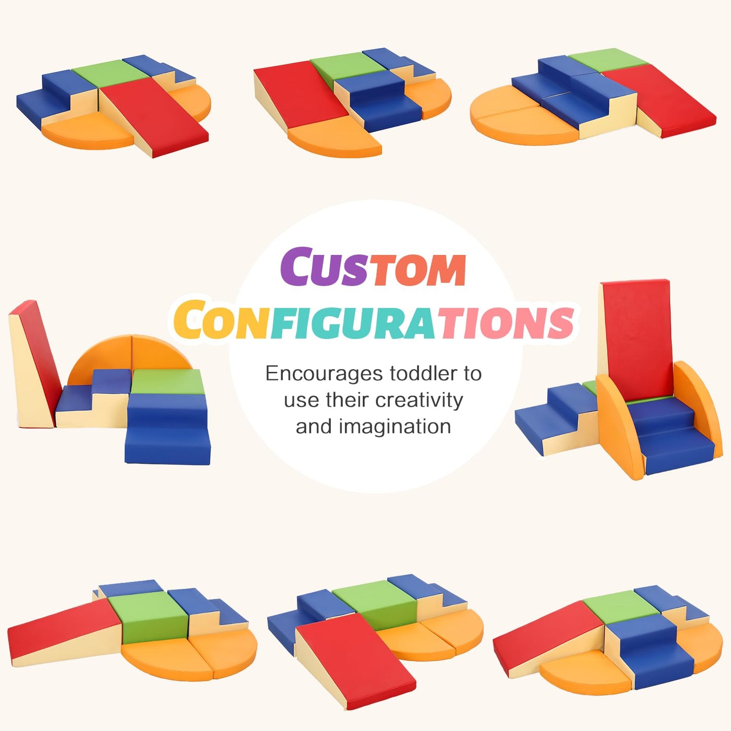 Todiby 6-Piece Soft Pu Leather Toddlers Climbing Toys, Baby Foam Climbing Blocks For Toddlers, Foam Play Gym Climbing Structures