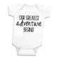 Bump And Beyond Designs Baby-Boys Our Greatest Adventure Pregnancy Announcement Leotard To Family White, 0-3 Months