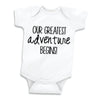 Bump And Beyond Designs Baby-Boys Our Greatest Adventure Pregnancy Announcement Leotard To Family White, 0-3 Months