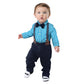 Yilaku Baby Boys Clothes Toddlers Dress Outfits Cotton Shirt + Bow Tie + Suspender Pants 4 Piece Infant Gentleman Suits (3-6 Mon