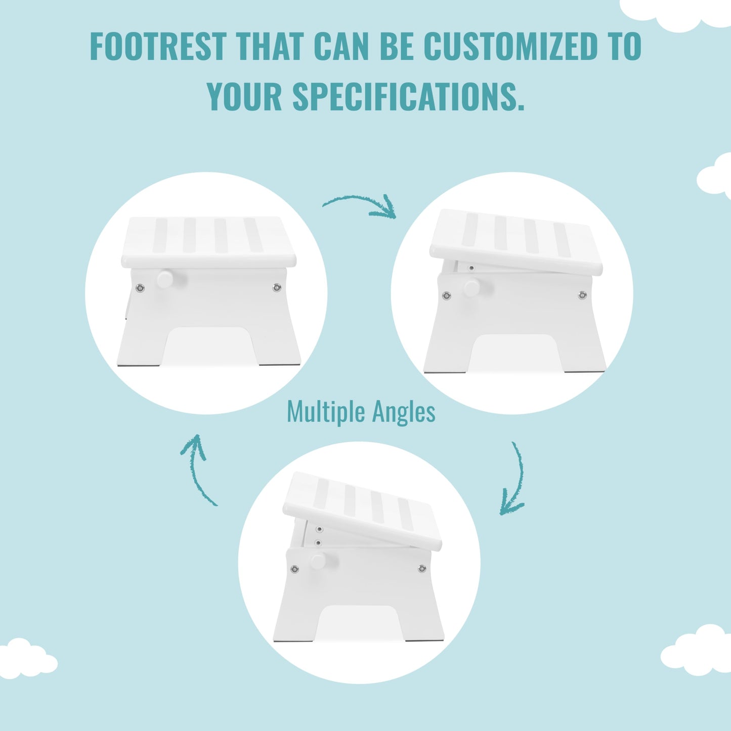 Dream On Me Ease-Up Adjustable Nursing Footrest In White, Made Of Sturdy Pinewood, Lightweight, Easy To Assemble
