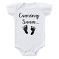 Ink Trendz Coming Soon... Baby Feet Pregnancy Announcement Baby Bodysuit (White, Newborn)