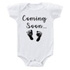 Ink Trendz Coming Soon... Baby Feet Pregnancy Announcement Baby Bodysuit (White, Newborn)