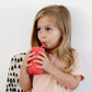 Ezpz Happy Cup + Straw System - 24 Months+ (Coral) - 100% Silicone Cup + Straw For Older Toddler + Preschoolers