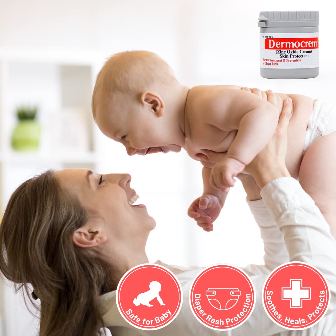 Dermocrem 2.1 Oz (60 Gr) Diaper Rash Cream For Baby, Soothes, Heals, And Protects, Relief And Treatment Of Diaper Rash, Zinc Oxi