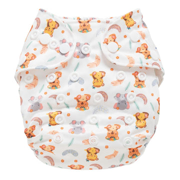 PomPom Sweet Hearts Washable Reusable Cloth Diaper With Removable Insert For Newborn Babies | SkinFriendly | Can Absorb Upto 3