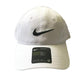 Nike Toddler Just Do It Sports Hat Adjustable Sun Cap (White W/ Signature Black Swoosh)