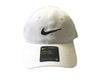NIKE Toddler Just Do It Sports Hat Adjustable Sun Cap (White w/ Signature Black Swoosh)