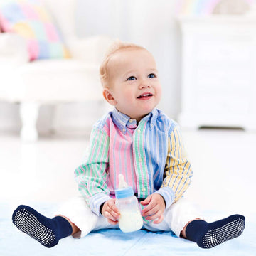 Tphon Toddler Socks, Kids Grip Socks 12 Pairs Non Slip Boys Sock For 1-3 Years Infants Baby Children