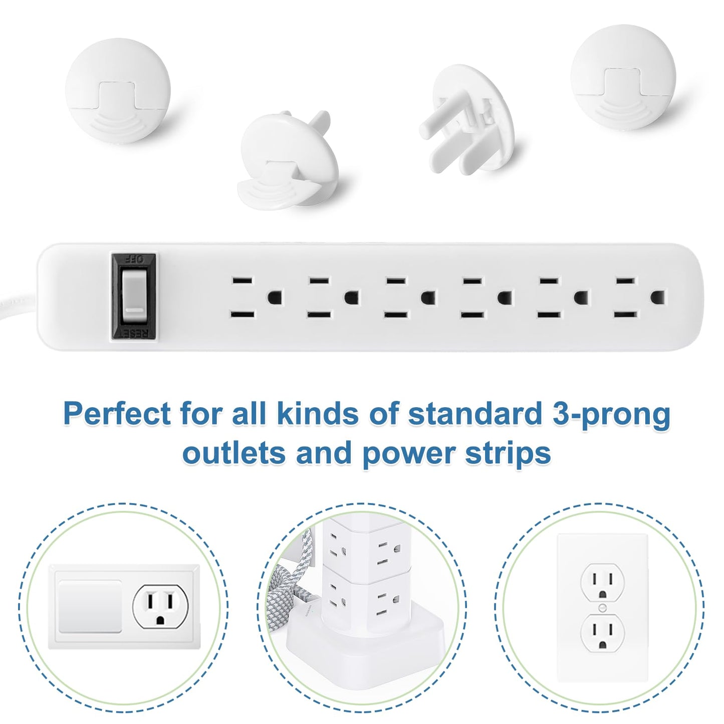 Outlet Covers Baby Proofing White - Probebi 38 Pack Plug Covers For Electrical Outlets, Child Proof Socket Covers, Baby Safety P