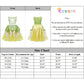 Cotrio Little Girls Green Fairy Tale Frog Princess Tiana Dress Kids Birthday Party Fancy Dresses Halloween Costume Outfits Role