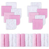 Viviland Baby Washcloths, 24 Pack Super Soft Baby Bath Towels For Newborn, Absorbent Face & Body Wash Cloth For Baby Girl, Flami