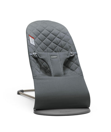 Babybjrn Bouncer Bliss, Anthracite, Woven, Classic Quilt | 2-In-1 Adjustable Baby Bouncer Seat And Toddler Chair, Newborn To Tod