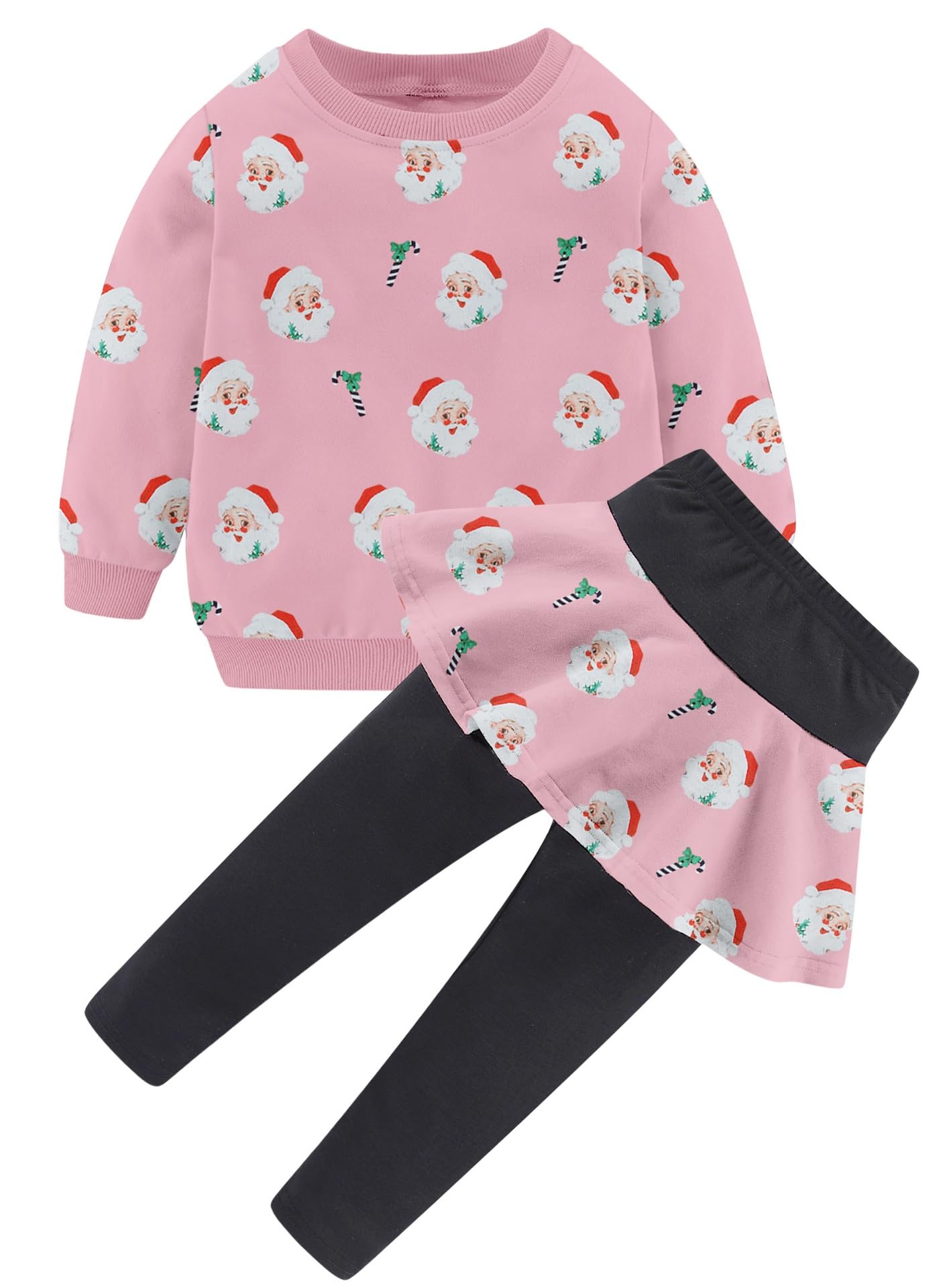 Bomdeals Adorable Cute Toddler Baby Girls Clothes Set,Long Sleeve T-Shirt +Pants Outfit(Pink,120,2144B)