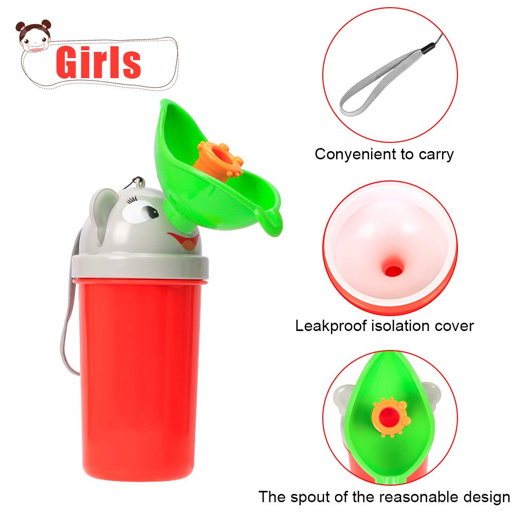 Emoly Portable Baby Child Potty Urinal Emergency Urinal Toilet For Camping Car Travel And Kid Potty Pee Training (Girls)