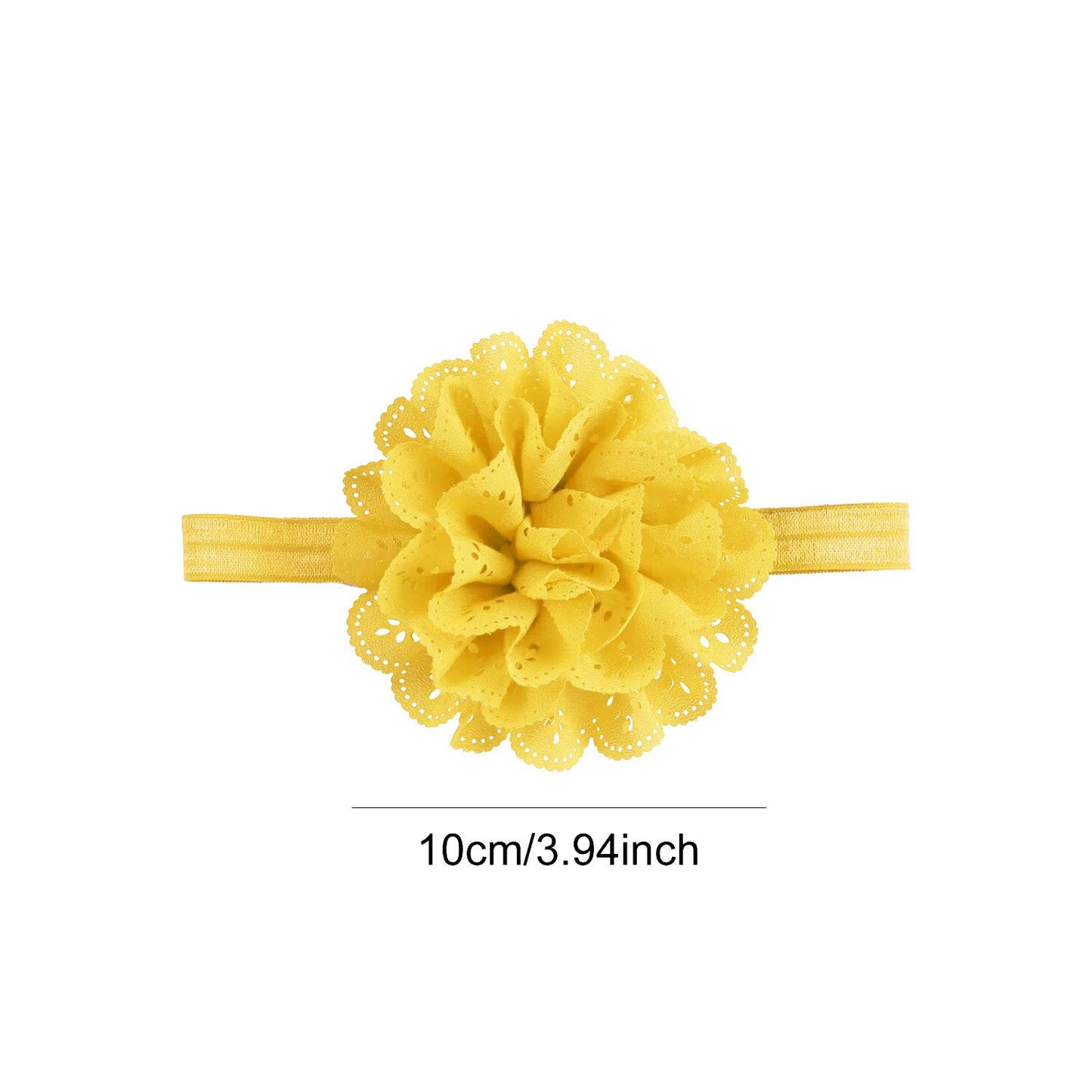 Angla 2Pcs Flower Headband Tutu Skirt For Newborn Baby Girl (Yellow), Medium