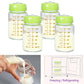 Matyz Glass Breastmilk Storage Bottles, 4-Pack (Green, 6Oz Each), Wide Mouth Food-Grade Borosilicate, Leakproof For Spectra Mede