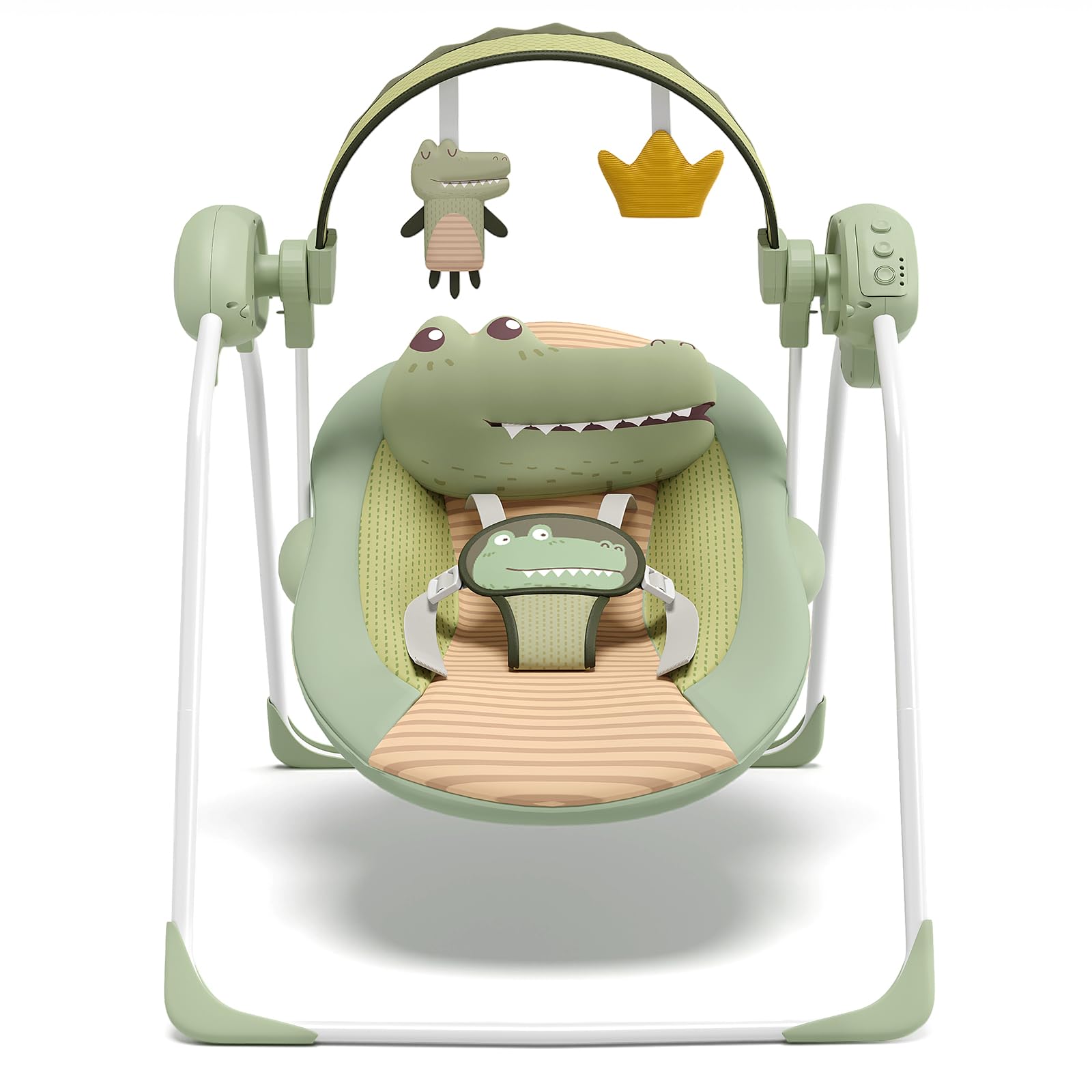 Baby Swings for Infants, Portable Baby Swing with Adaptable Speed, Music and Timer, Infant Swing for Babies 0-9 Months 6-20 lbs,