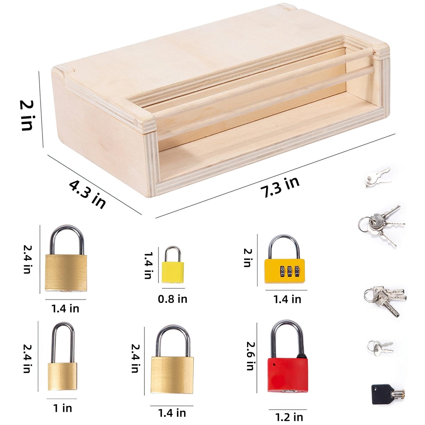MIKNEKE Montessori Lock and Key Toy Set for Toddlers, Educational Locks and Keys Toy, Montessori Materials Homeschool Preschool