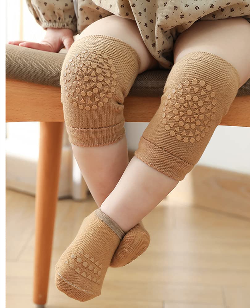 Unisex Toddler Non Slip Knee Pads And Socks Sets For Baby Boy Girls' Crawling Learn To Walk 6-15 Months