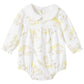 Pureborn Baby Girls Bodysuit Peter Pan Collar Bubble Romper Easter Long Sleeve One-Piece Cotton Outfit Field Rabbit 12-18 Months