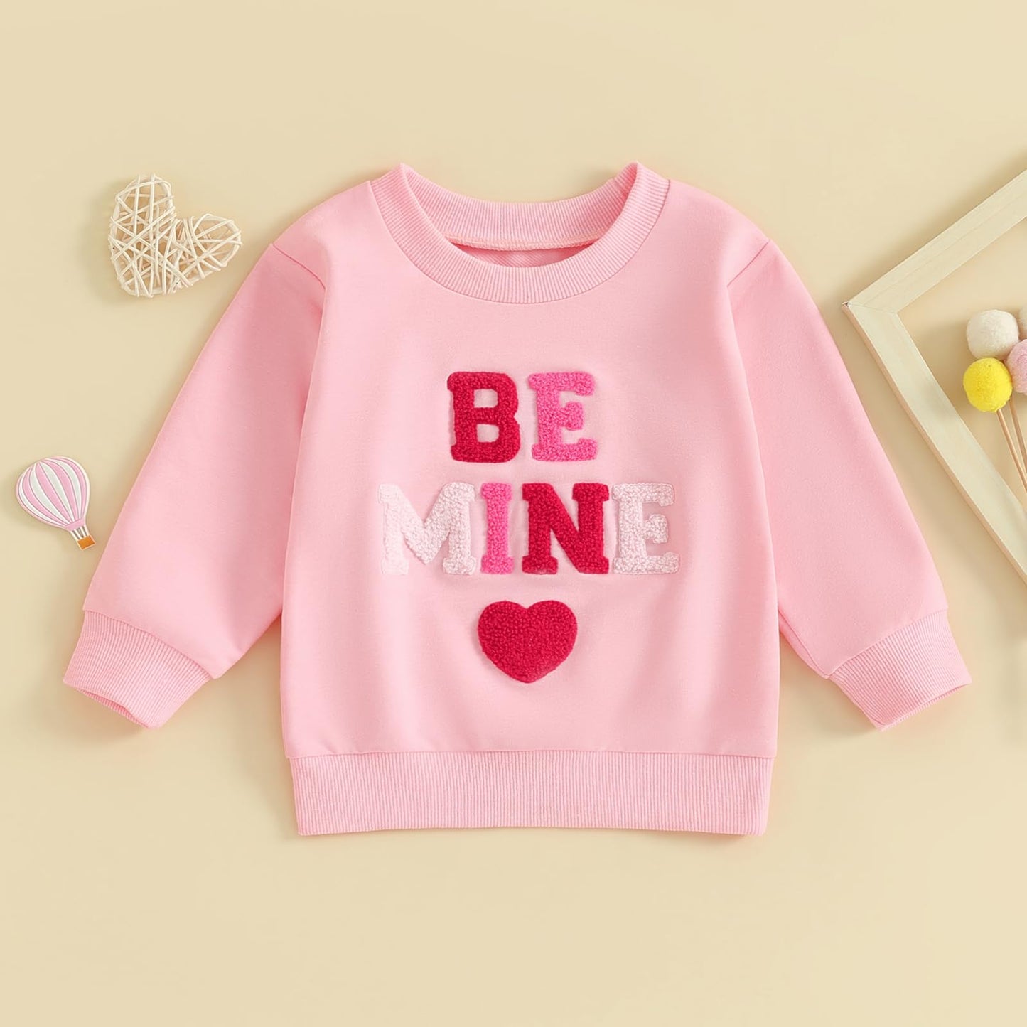 Socutebabe Baby Girl Valentines Day Outfit Cute Heart Sweatshirts Bubble Romper Shirt Onesie Valentines Day Toddler Clothes (Swe