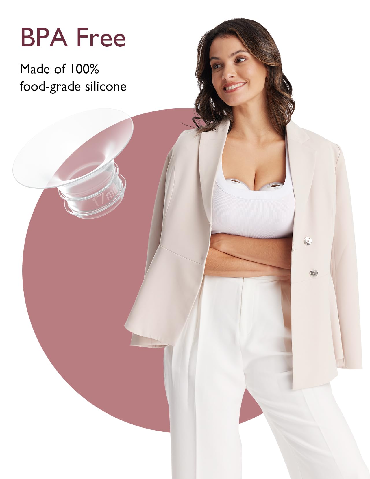 Momcozy Flange Insert 17Mm Compatible With Momcozy M5. Original M5 Breast Pump Replacement Accessories, 1Pc (17Mm)