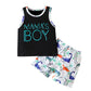 Unikaka Toddler Baby Boys Outfits 12-18 Months Sets Letters Print Sleeveless Tank Tops T-Shirt Dinosaur Shorts Summer 2Pcs Outfi