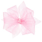 Wee Ones Girls Organza Double Hair Bow on a WeeStay Clip with Satin Knot Center, Medium, Light Pink